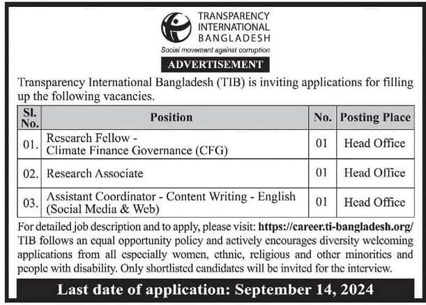 Transparency International Bangladesh Job Circular