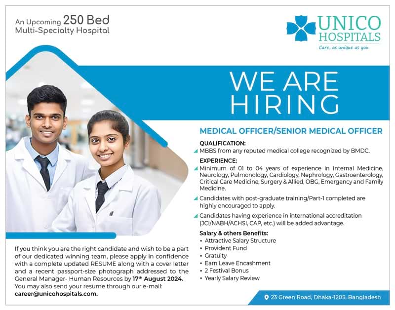 Unico Hospitals PLC Job Circular 