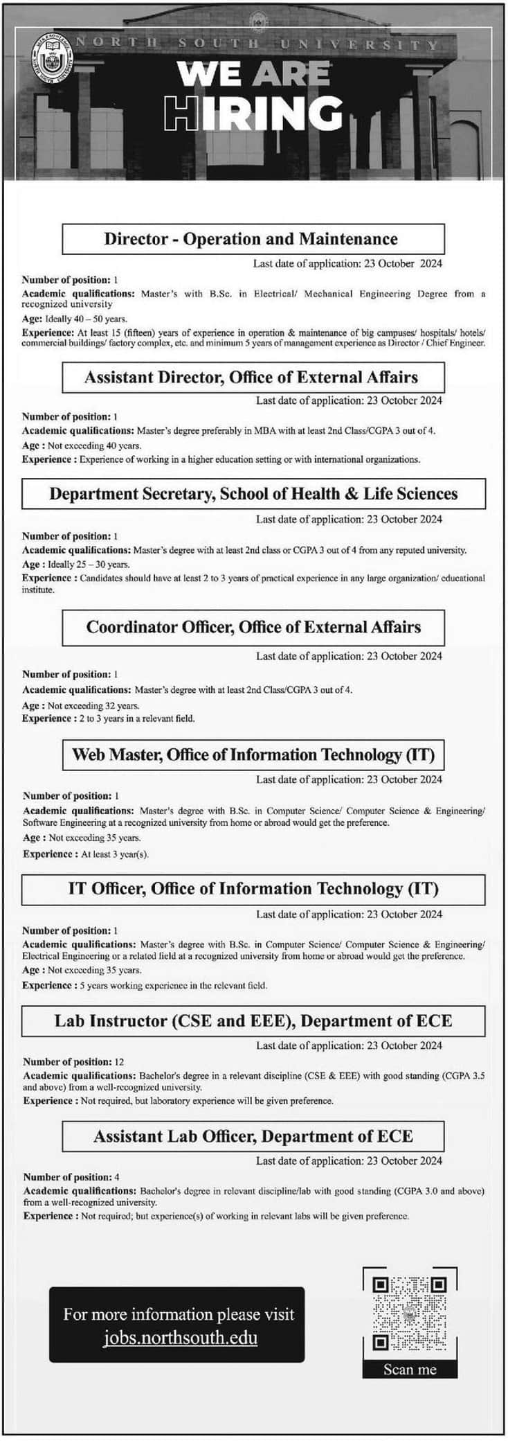 North South University Job Circular